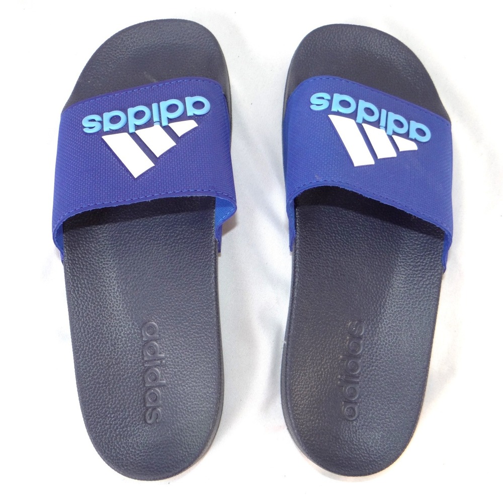 Adidas Adilette Shower Slides Blue Navy Kids Sandals Size 5